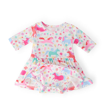 Unicorn Wish 3/4 Sleeve Twirl Bodysuit