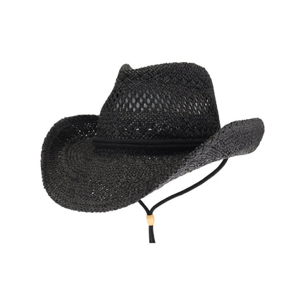 C.C Women's Solid Cowboy Hat with Chin Strap
