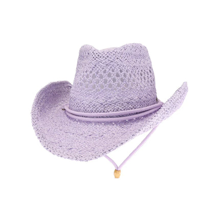 C.C Women's Solid Cowboy Hat with Chin Strap