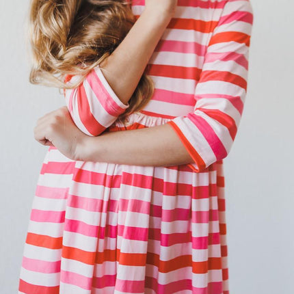 All You Need is Love 3/4 Sleeve Pocket Twirl Dress