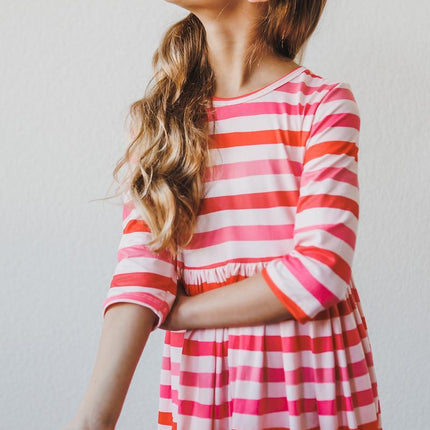 All You Need is Love 3/4 Sleeve Pocket Twirl Dress