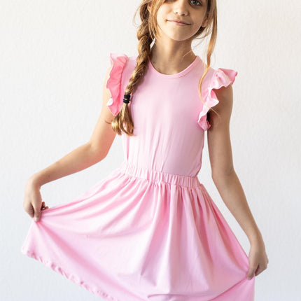 Bubblegum Pink S/S Ruffle Tee