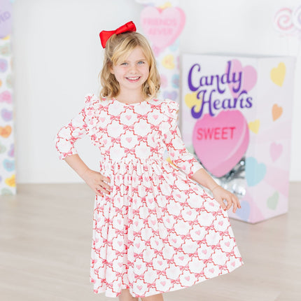 Lovebug 3/4 Sleeve Ruffle Twirl Dress