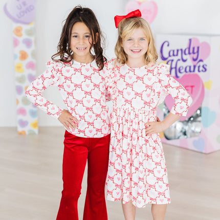 Lovebug 3/4 Sleeve Ruffle Twirl Dress