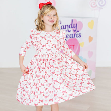 Lovebug 3/4 Sleeve Ruffle Twirl Dress