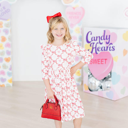 Lovebug 3/4 Sleeve Ruffle Twirl Dress