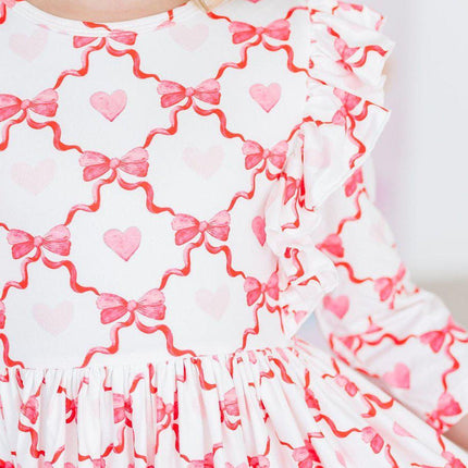 Lovebug 3/4 Sleeve Ruffle Twirl Dress
