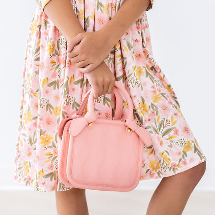 Pretty Peachy 3/4 Sleeve Pocket Twirl Dress