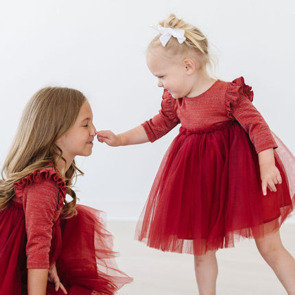 Pumpkin Spice Shimmer 3/4 Sleeve Tutu Dress