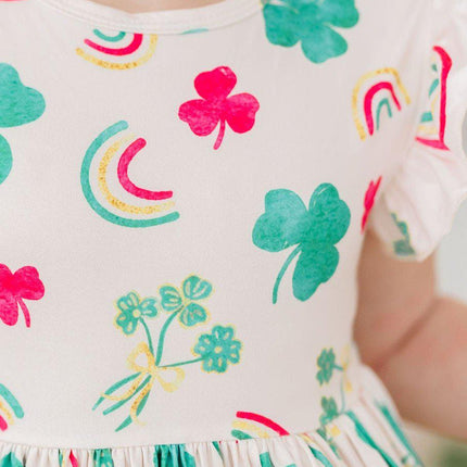 SALE Top of the Mornin' Flutter Sleeve Twirl Dress