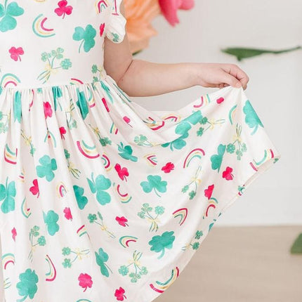 SALE Top of the Mornin' Flutter Sleeve Twirl Dress