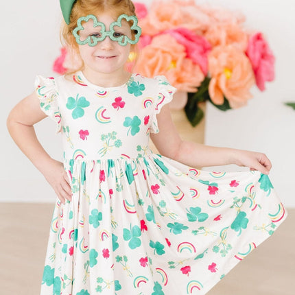 SALE Top of the Mornin' Flutter Sleeve Twirl Dress