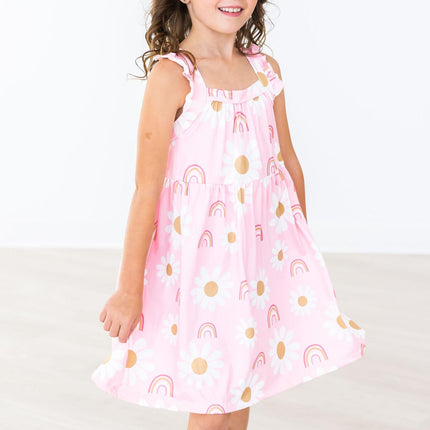 You are My Sunshine Ruffle Cross Back Dress