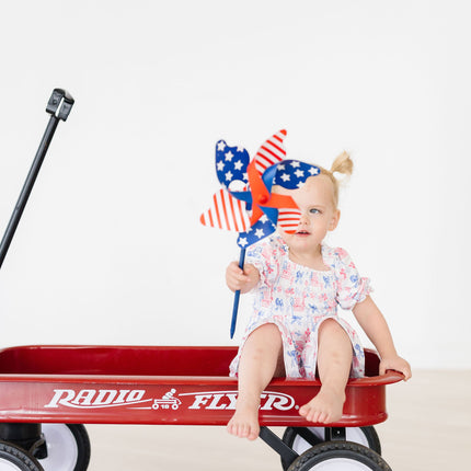 Vintage Flags Smocked Ruffle Dress