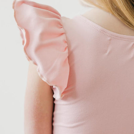 Vintage Pink S/S Flutter Sleeve Leotard