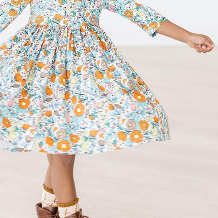 Vintage Vibes 3/4 Pocket Twirl Dress