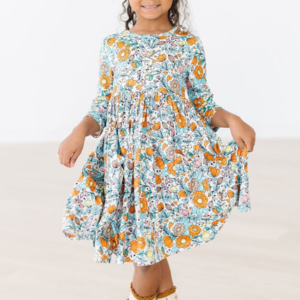 Vintage Vibes 3/4 Pocket Twirl Dress