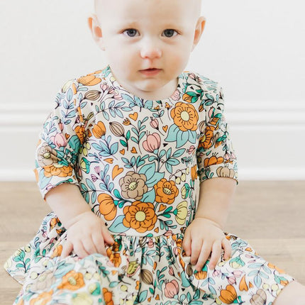 Vintage Vibes 3/4 Sleeve Twirl Bodysuit