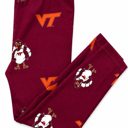 Virginia Tech Maroon Hokie Leggings