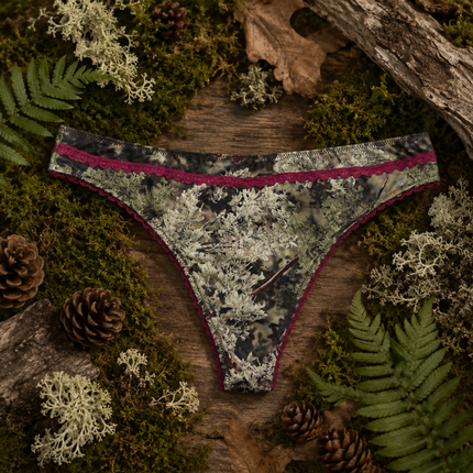 Women's Camo Hunting Thong - King's Camo Scalloped Lace Underwear - Wilderness Dreams