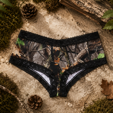 Women's Camo Stretch Boyshort - WoodLand Hunting Underwear - Wilderness Dreams