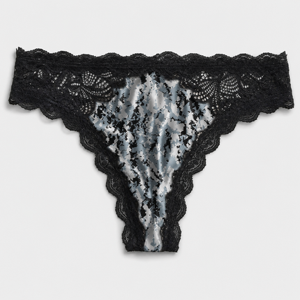 Women's Camo Lace Thong - Envision Black Hunting Underwear - Wilderness Dreams