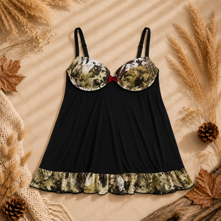 Women's Camo Babydoll Lingerie Set - King's Camo Hunting - Wilderness Dreams