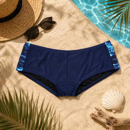Women's Camo Swim Boyshort - Anemone Marlin Hunting Bikini Bottom - Wilderness Dreams