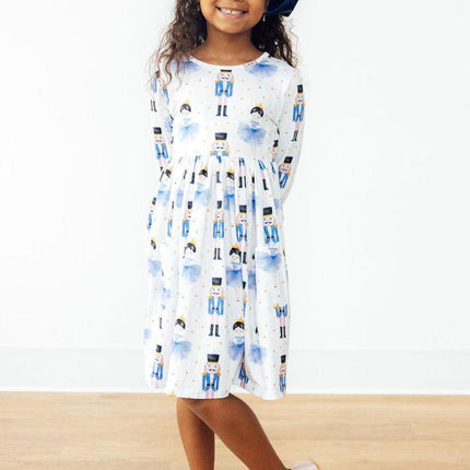Waltz of the Snowflakes L/S Pocket Twirl Dress