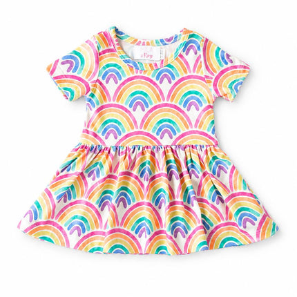 Watercolor Rainbows S/S Twirl Bodysuit