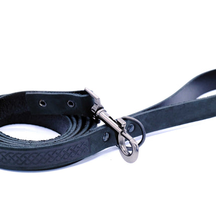 Celtic Sport Leather Collar and Leash Set