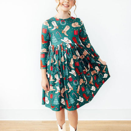 Western Wonderland L/S Pocket Twirl Dress