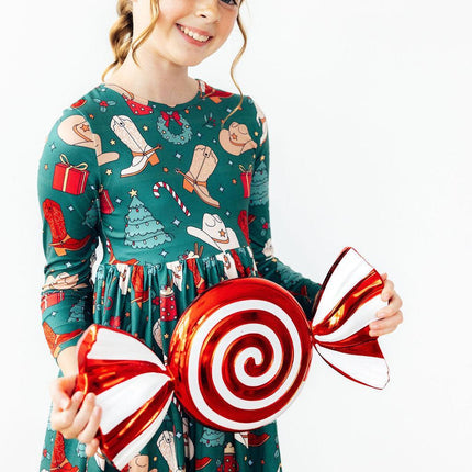 Western Wonderland L/S Pocket Twirl Dress