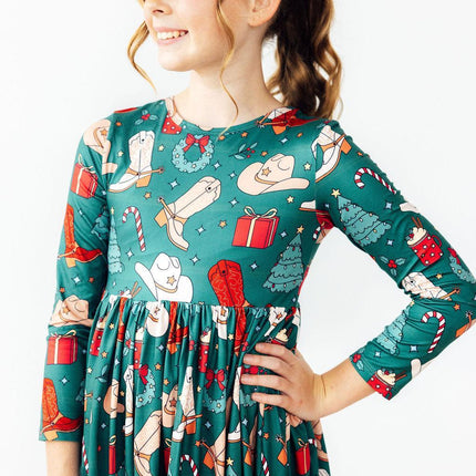 Western Wonderland L/S Pocket Twirl Dress