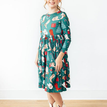 Western Wonderland L/S Pocket Twirl Dress