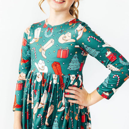 Western Wonderland L/S Pocket Twirl Dress