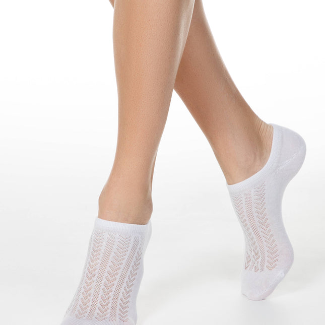 Conte Active #19S-185SP(179) - 1 pair Openwork Cotton Women's Socks - Dashing Nova