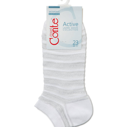 Conte Active #17S-71SP(123) - 1 pair Cropped Cotton Women's Socks with Lurex