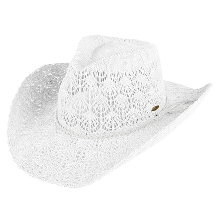 C.C Women's Horseshoe Lace Knitting Cowboy Hat