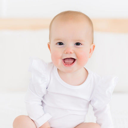White L/S Flutter Bodysuit