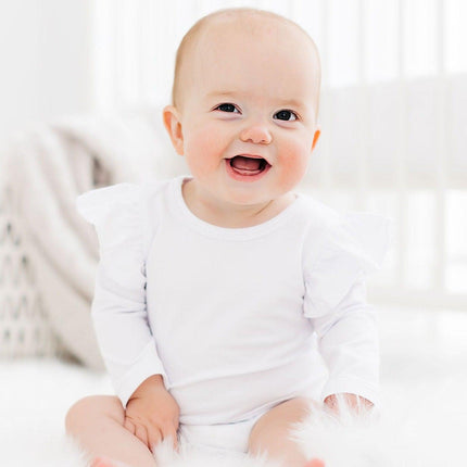 White L/S Flutter Bodysuit