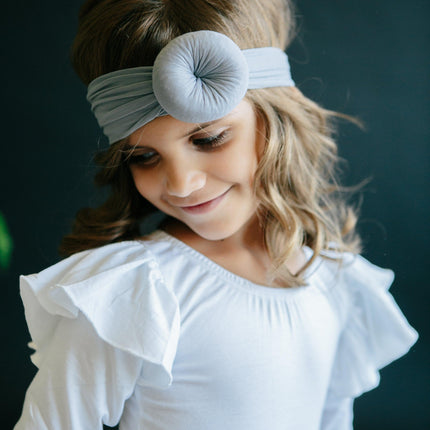 White L/S Flutter Sleeve Leotard