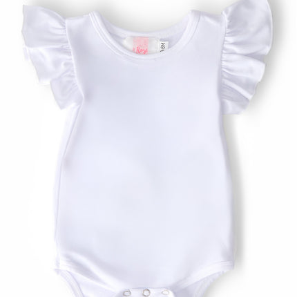 White S/S Flutter Bodysuit