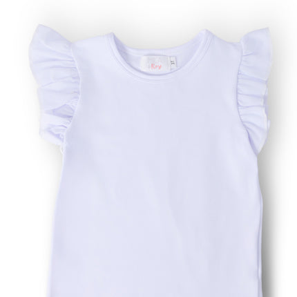 White S/S Ruffle Tee