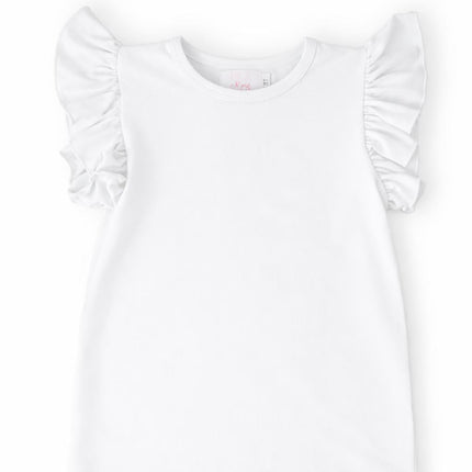 White S/S Ruffle Tee