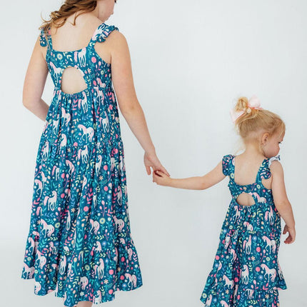 Wish Upon a Unicorn Ruffle Maxi Dress