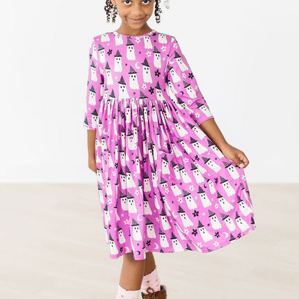 Witches Boo 3/4 Sleeve Pocket Twirl Dress