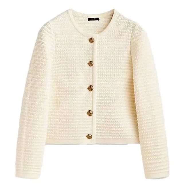 Women's Knitted Cardigan - Retro Long Sleeve Button Casual Top - Dashing Nova
