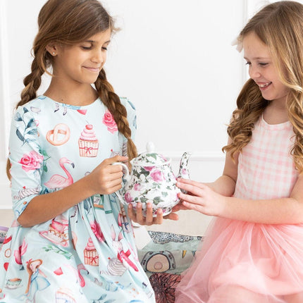 SALE Wonderland 3/4 Sleeve Pocket Twirl Dress