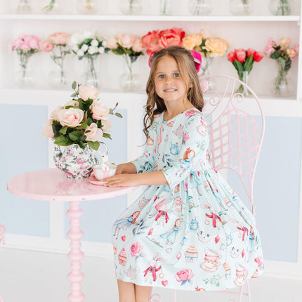 SALE Wonderland 3/4 Sleeve Pocket Twirl Dress